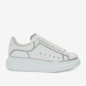 EUC Men Sz 8 (Euro Sz 41) Alexander McQueen Sneakers In White/Reflective Silver